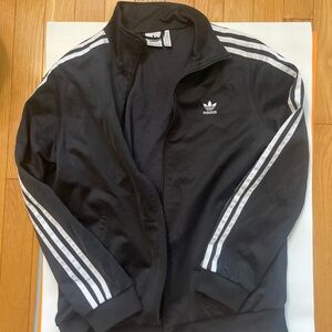 Adidas Black Lightweight Shirt Jacket with Signature Stripes